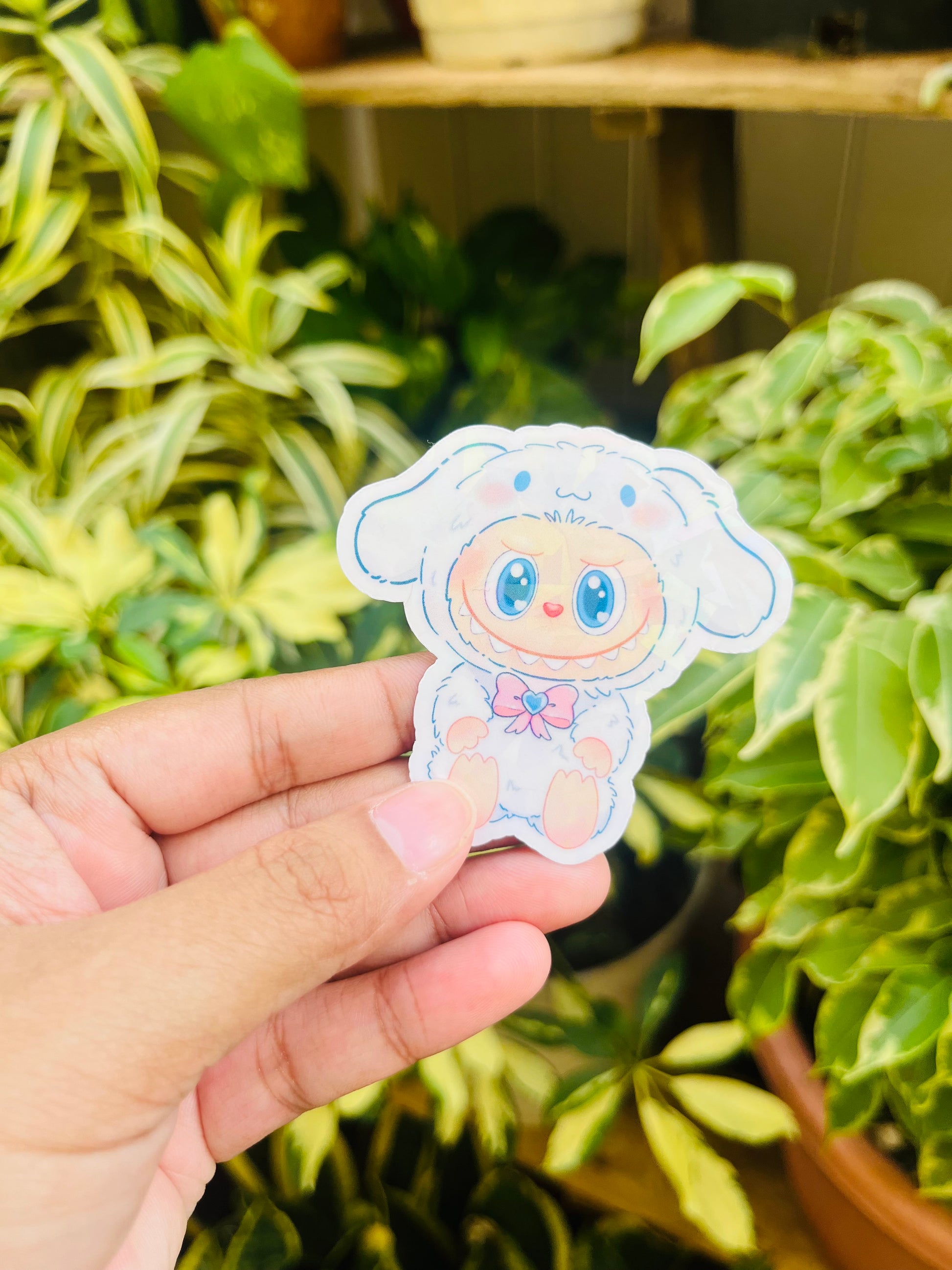 Cinnamoroll Labubu Holographic Mini Sticker