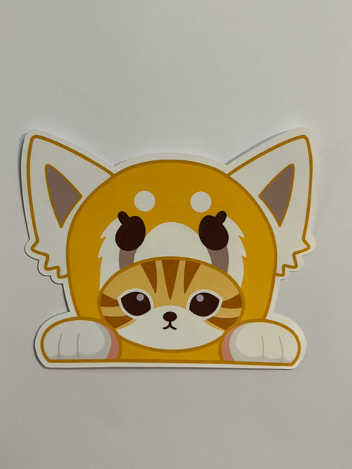 Aggretsuko x Mofusand Peeker Sticker