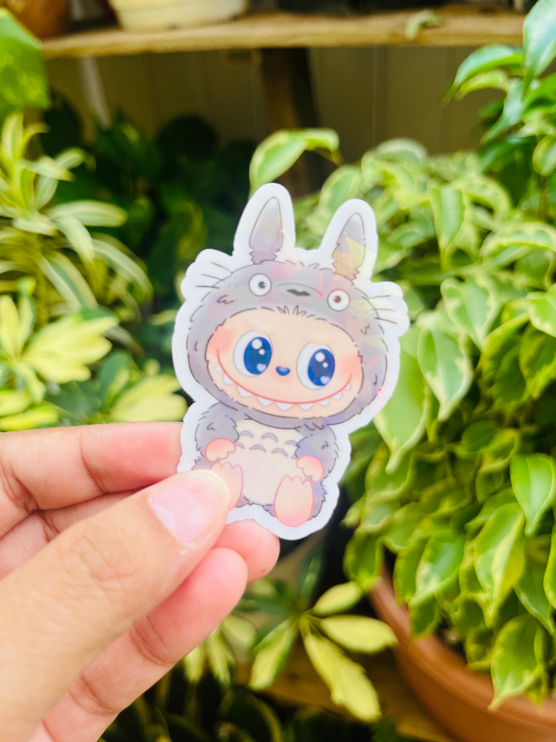 Totoro Labubu Holographic Mini Sticker