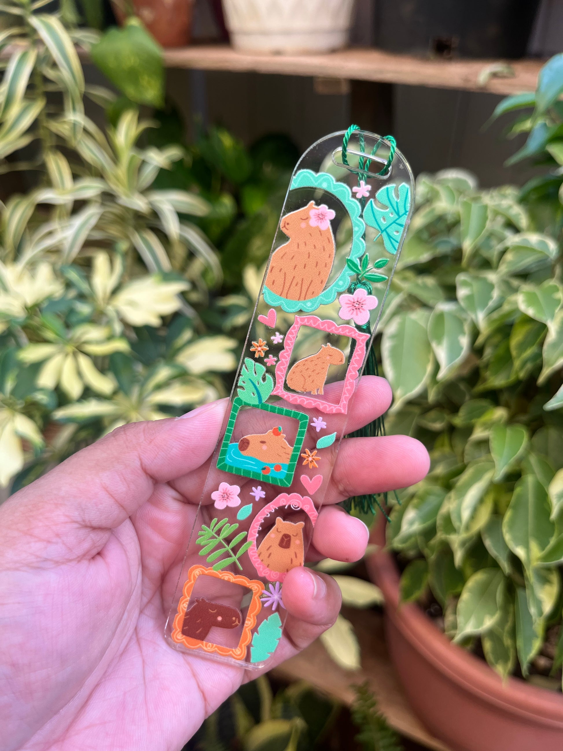 Garden of Capybaras Bookmark