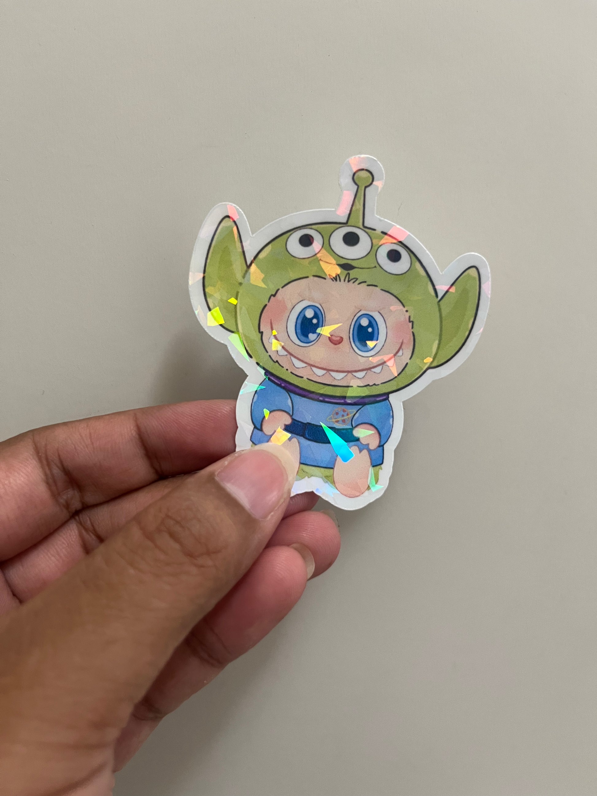 Pixar Alien Labubu Holographic Mini Sticker