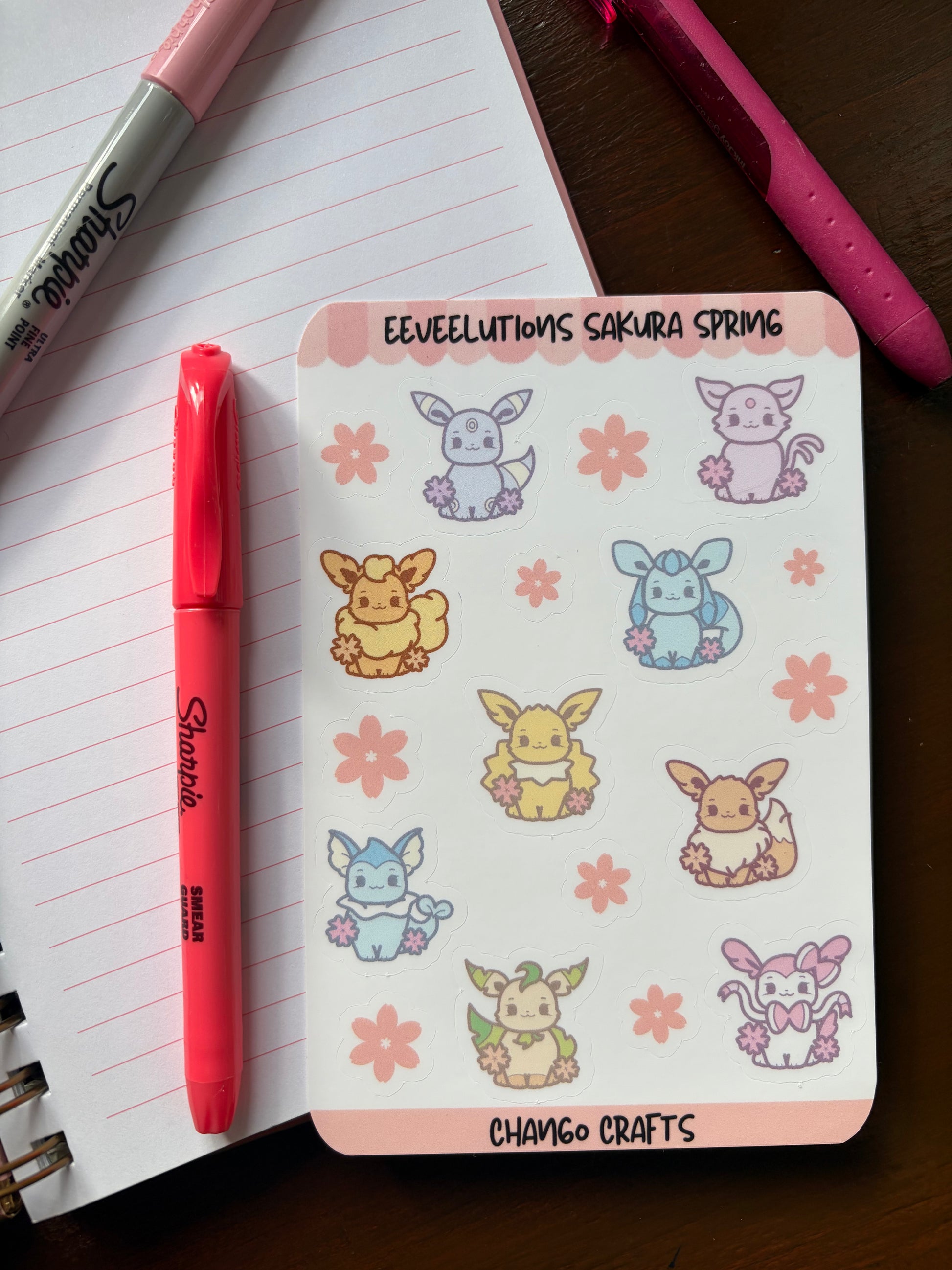 EEVEELUTIONS Sakura Spring Sticker Sheet