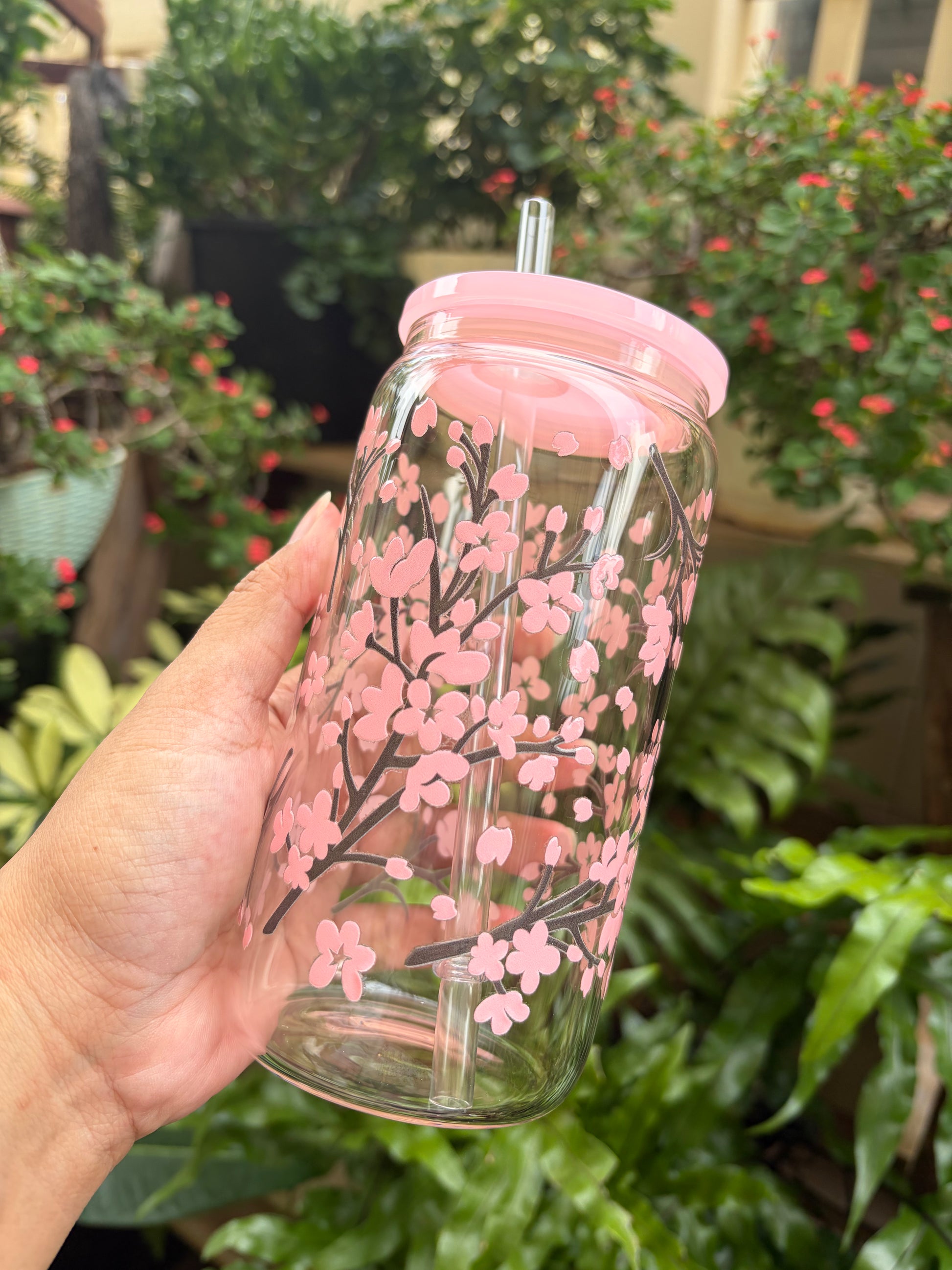 Sakura Glass Beer Can Cup
