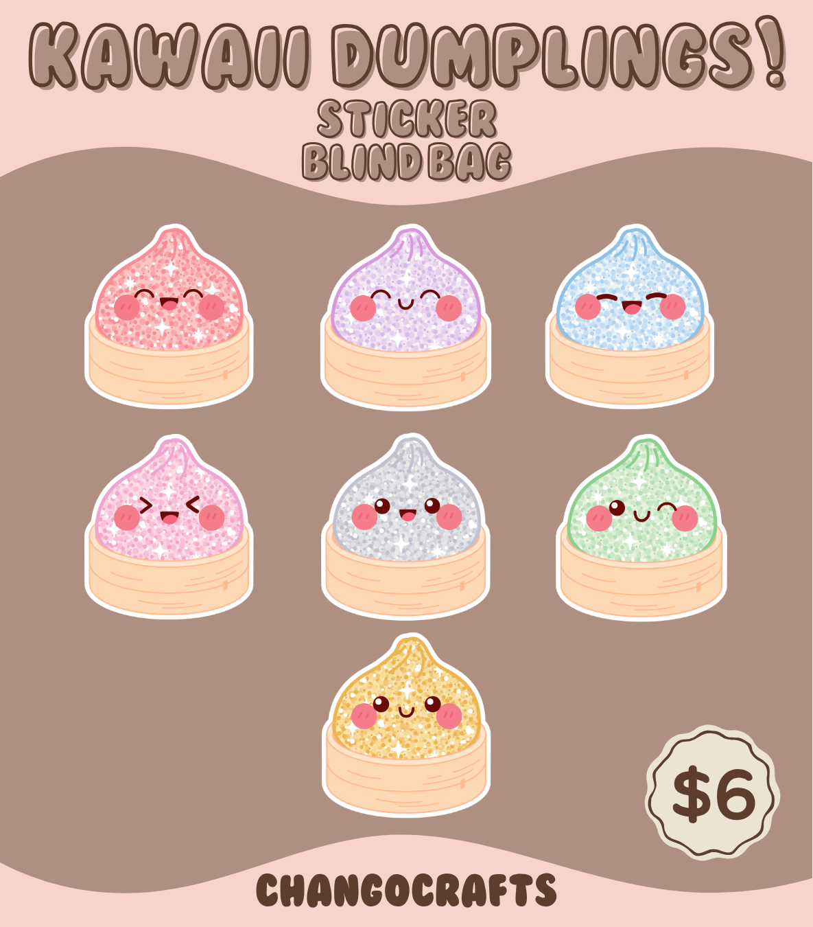 Kawaii Dumplings Sticker Blind Bag